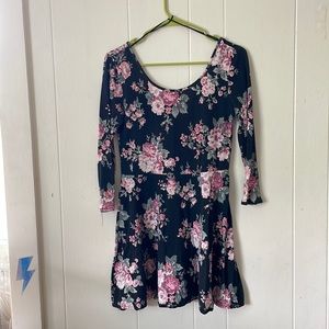 black aeropostale floral skater dress